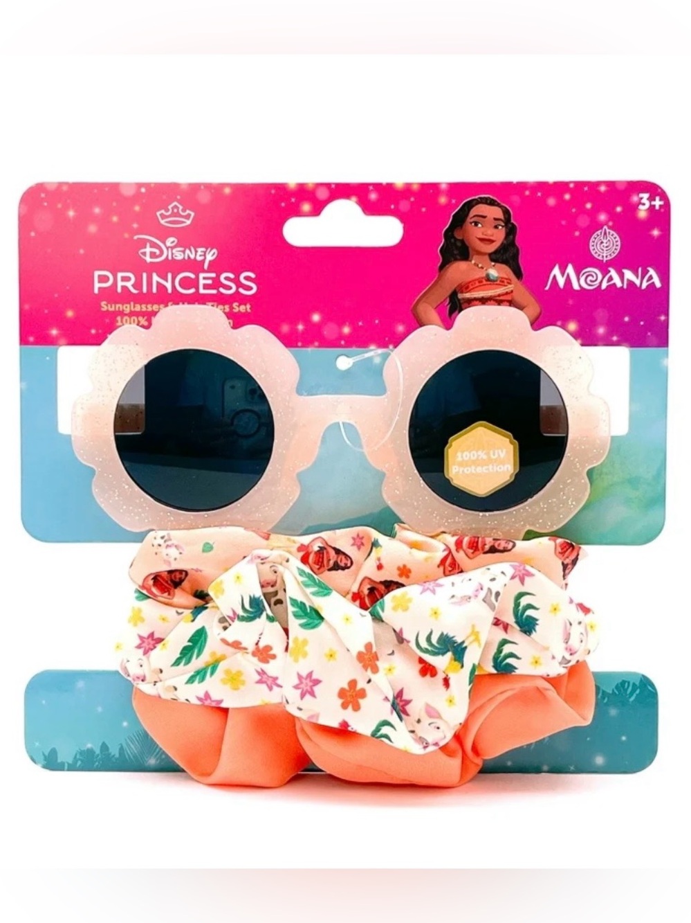 Moana Girl's Sunglasses with Matching Hair Tie Set.